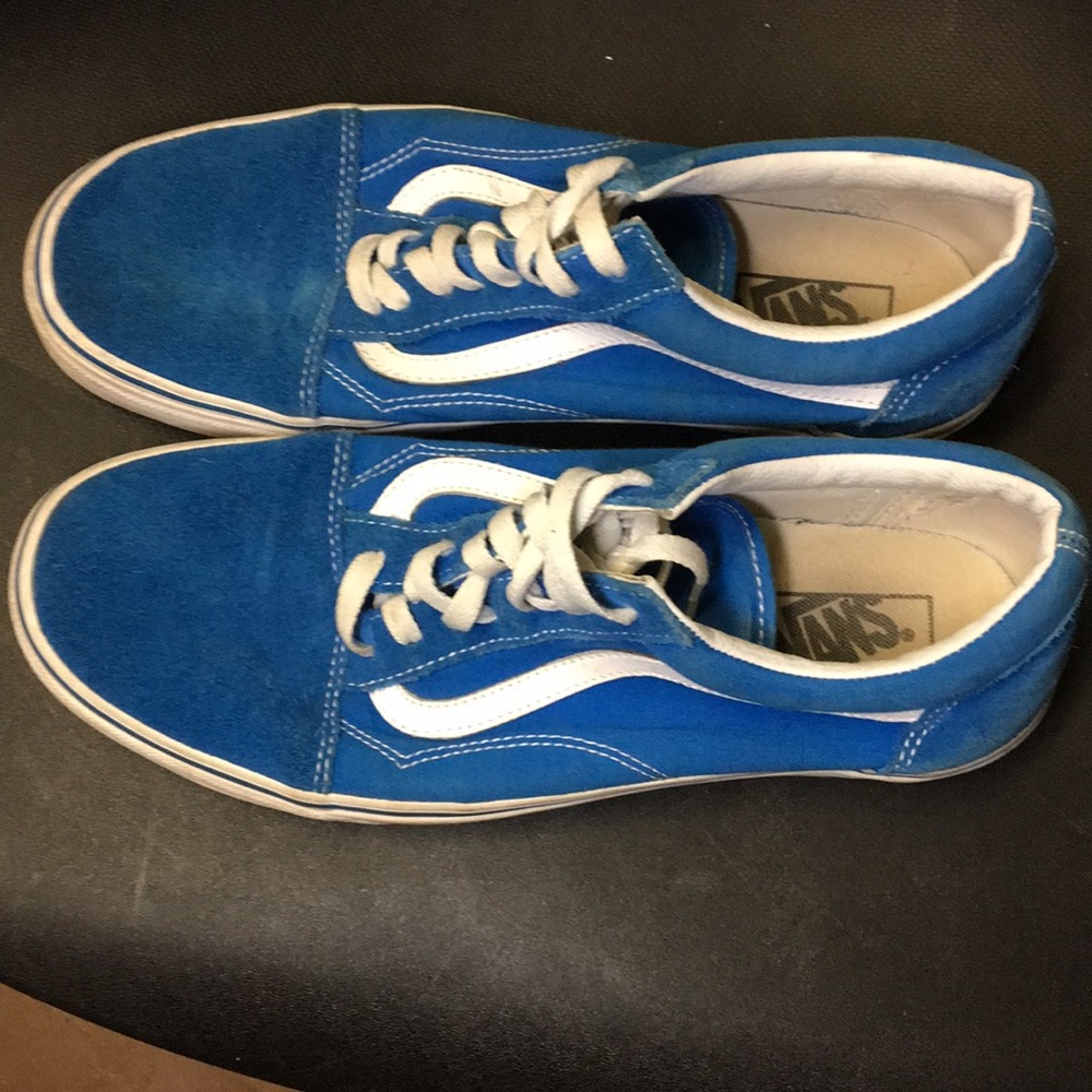 Blue mid top suede vans